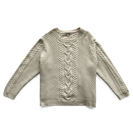 Nili Lotan Target Cable Sweater in Cream / White