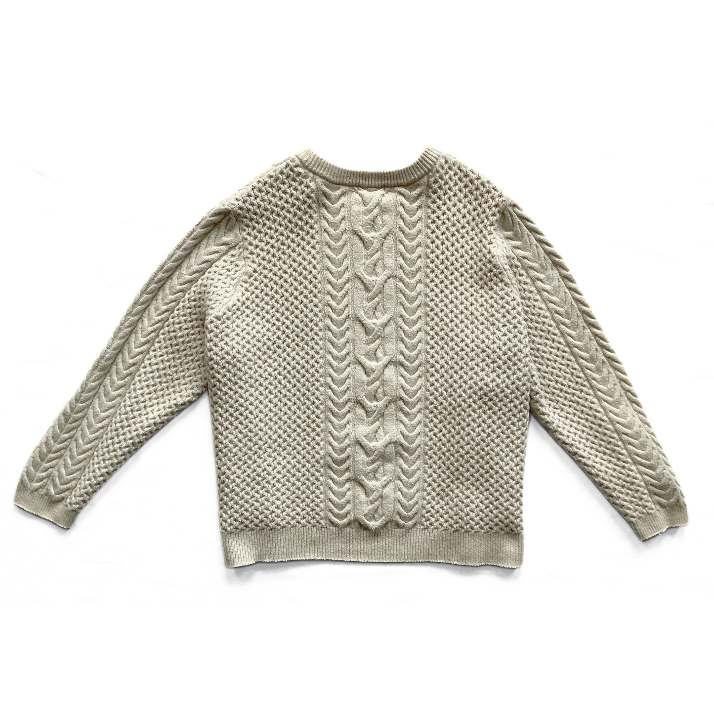 Nili Lotan Target Cable Sweater in Cream / White