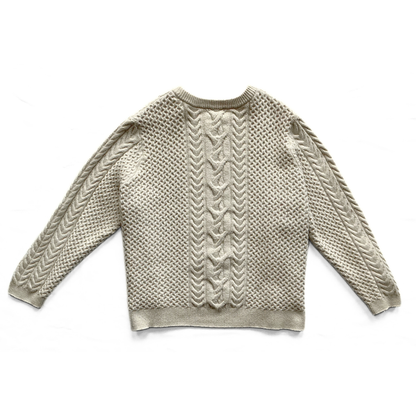 Nili Lotan Target Cable Sweater in Cream / White