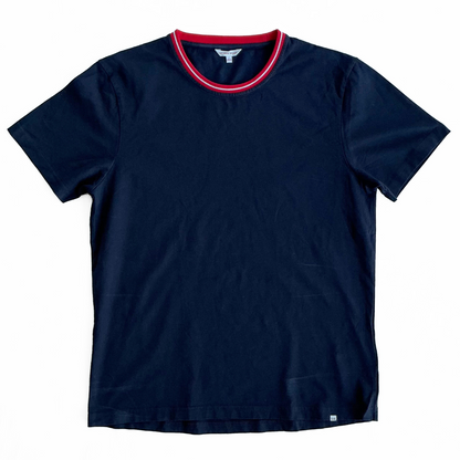 Orlebar Brown Ribbed Neck T-Shirt in Red / Navy