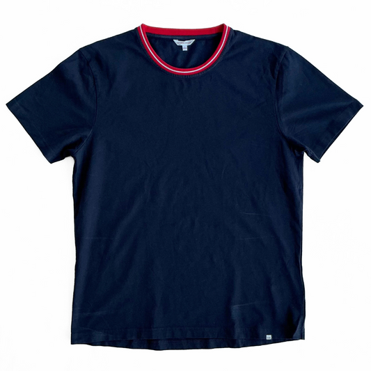 Orlebar Brown Ribbed Neck T-Shirt in Red / Navy
