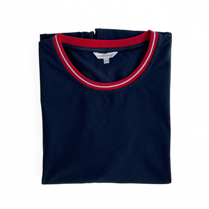 Orlebar Brown Ribbed Neck T-Shirt in Red / Navy