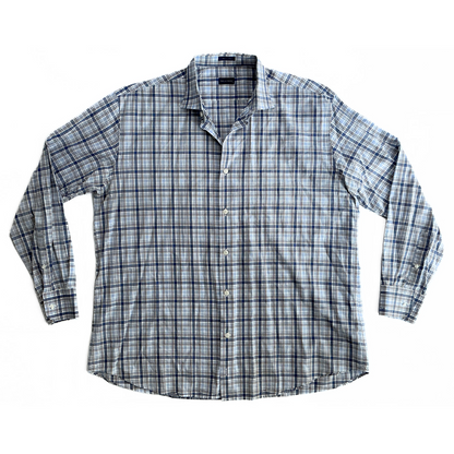 Paul & Shark Italian Plaid Flannel Shirt in Blue / Brown