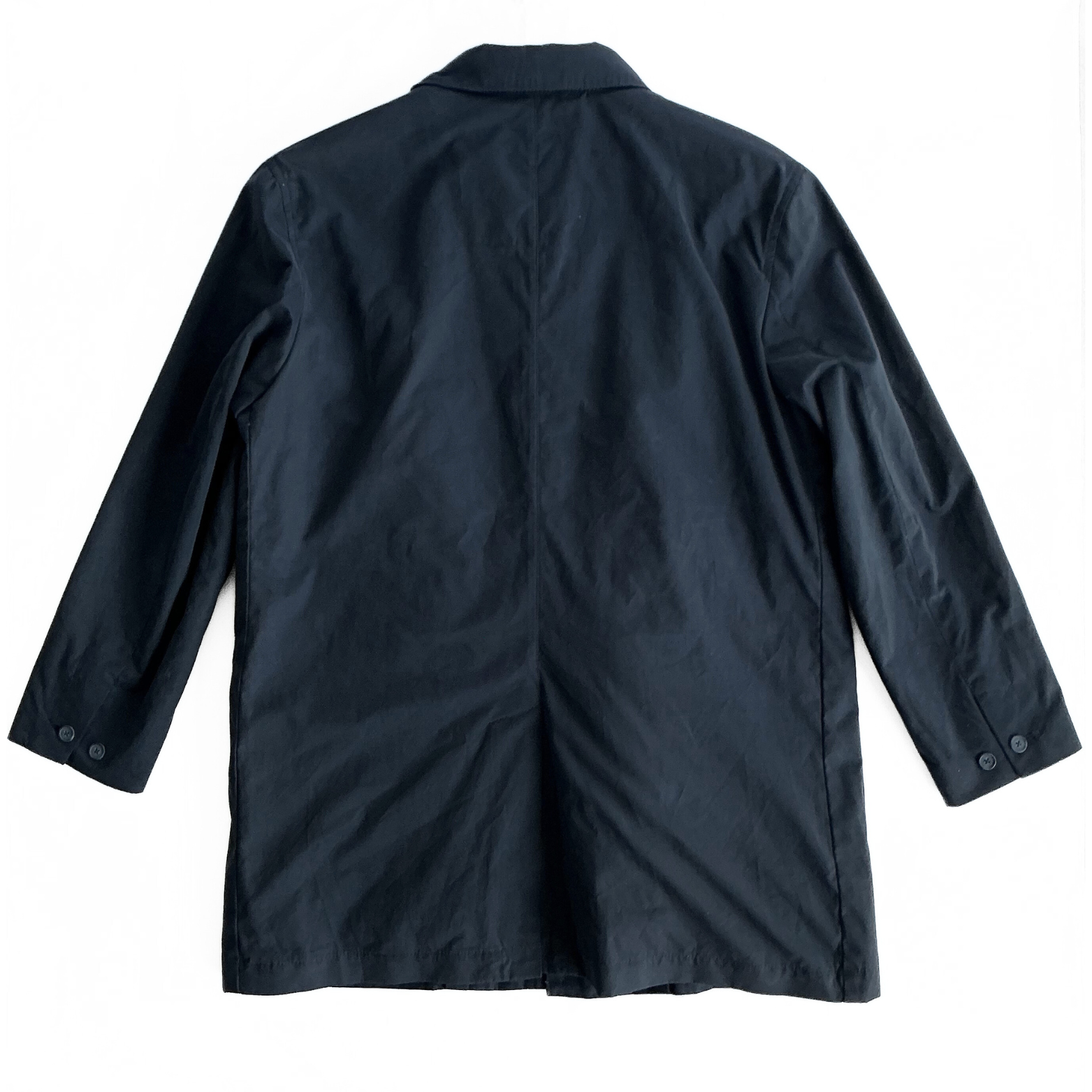 Peter Manning New York Quilted Rain Overcoat in Navy / Cloud Blue