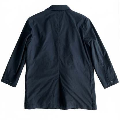 Peter Manning New York Quilted Rain Overcoat in Navy / Cloud Blue