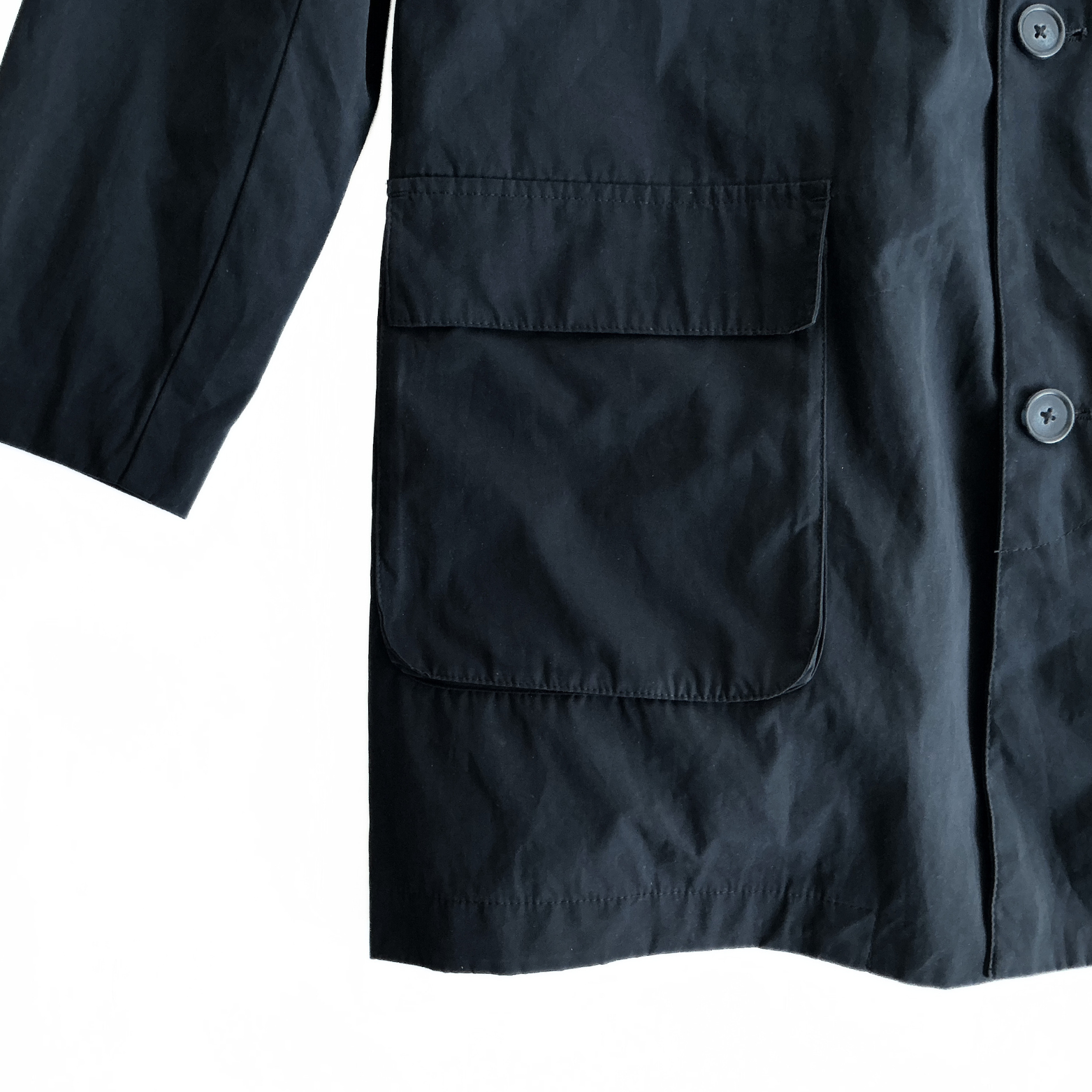Peter Manning New York Quilted Rain Overcoat in Navy / Cloud Blue