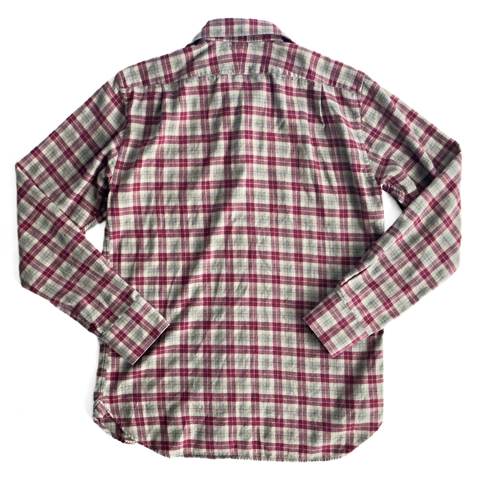 Purdey Flannel Plaid Shirt in Burgundy / Green