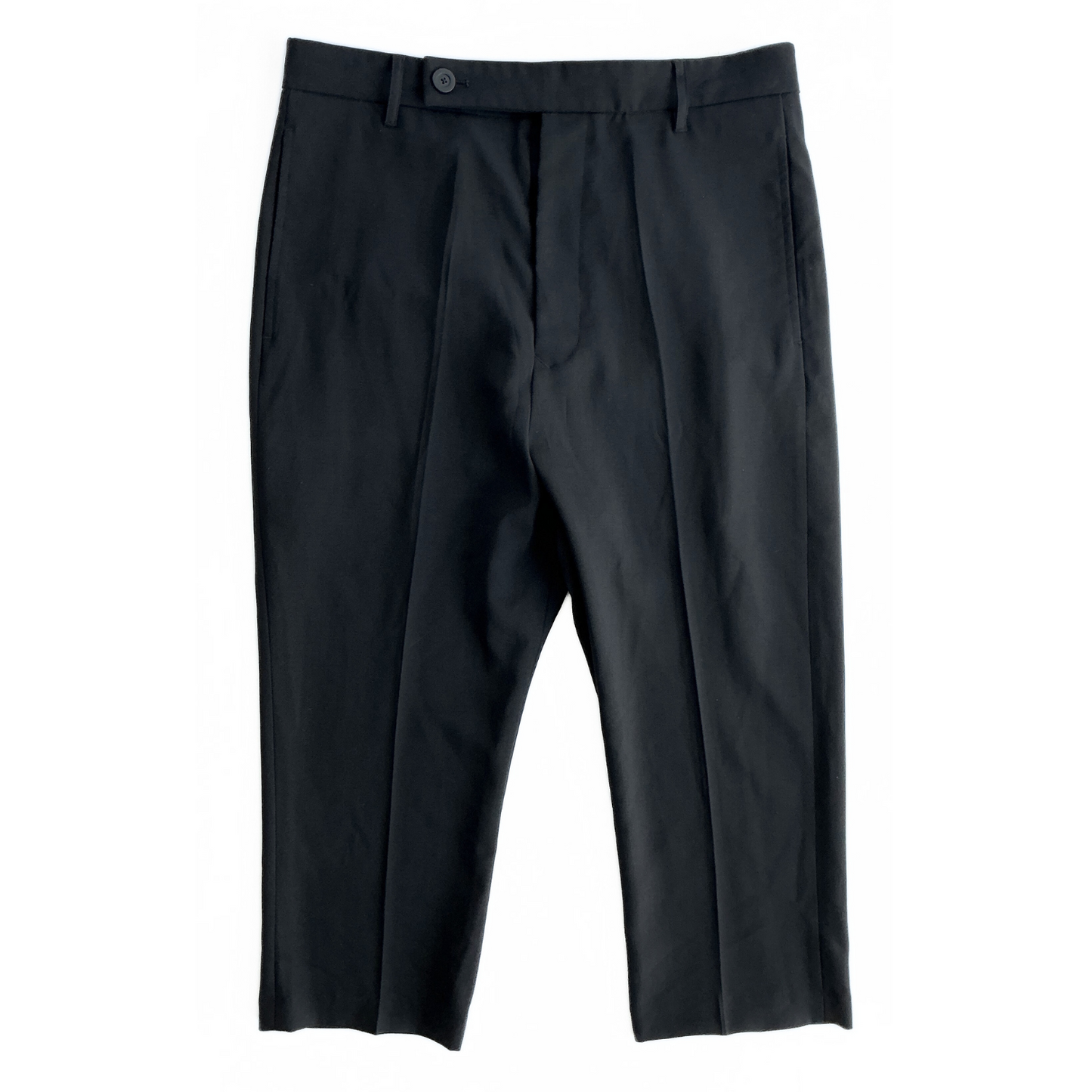 Rick Owens Cropped Wool Pants in Dark Navy / Black