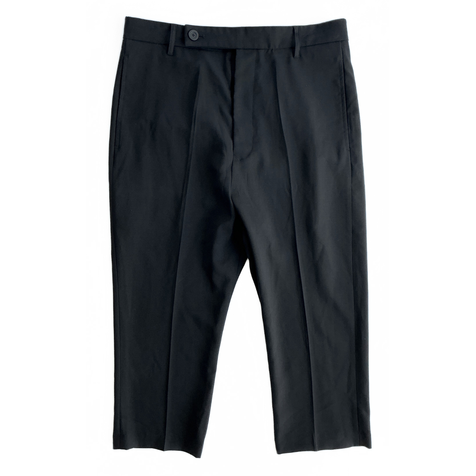 Rick Owens Cropped Wool Pants in Dark Navy / Black