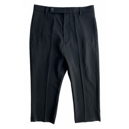 Rick Owens Cropped Wool Pants in Dark Navy / Black