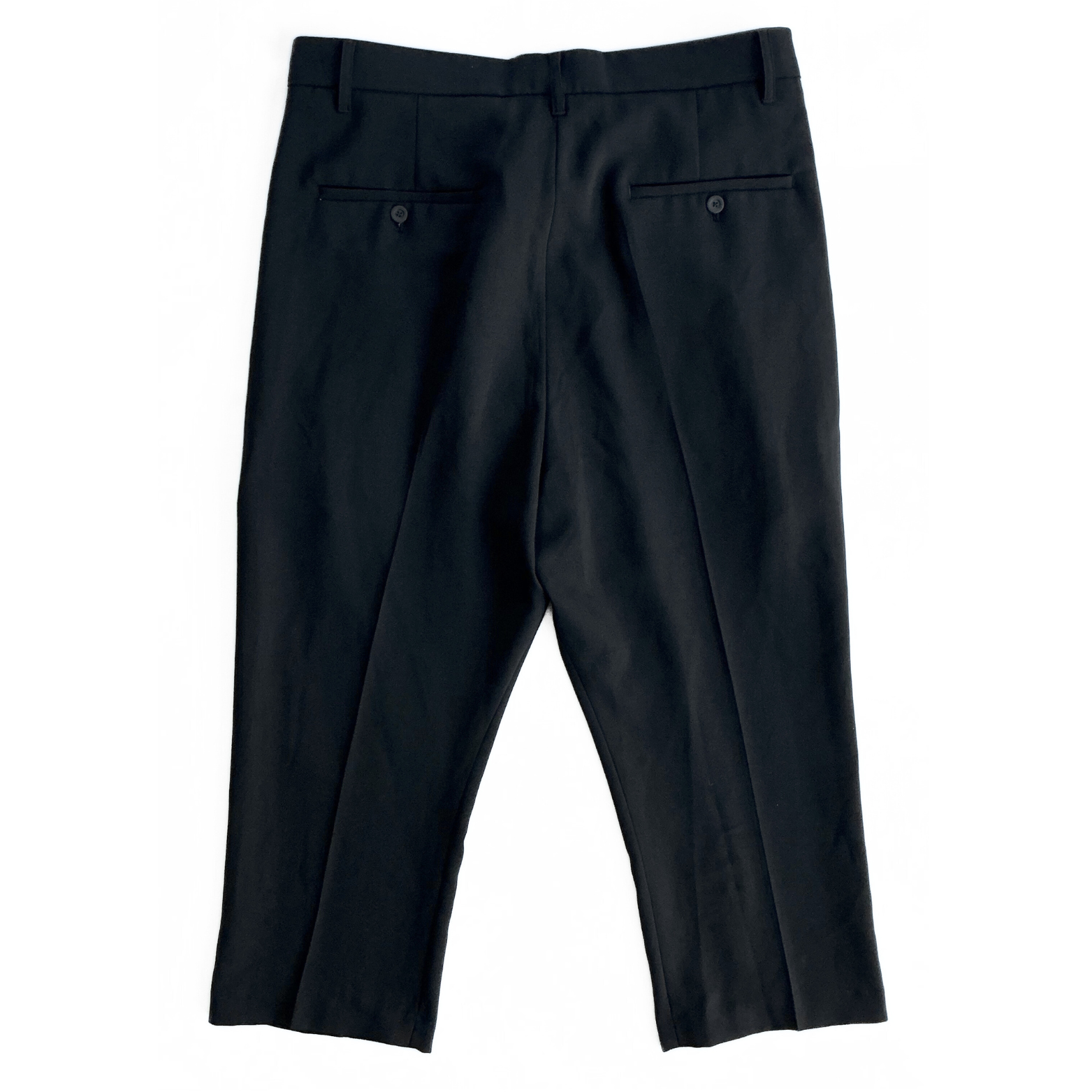 Rick Owens Cropped Wool Pants in Dark Navy / Black