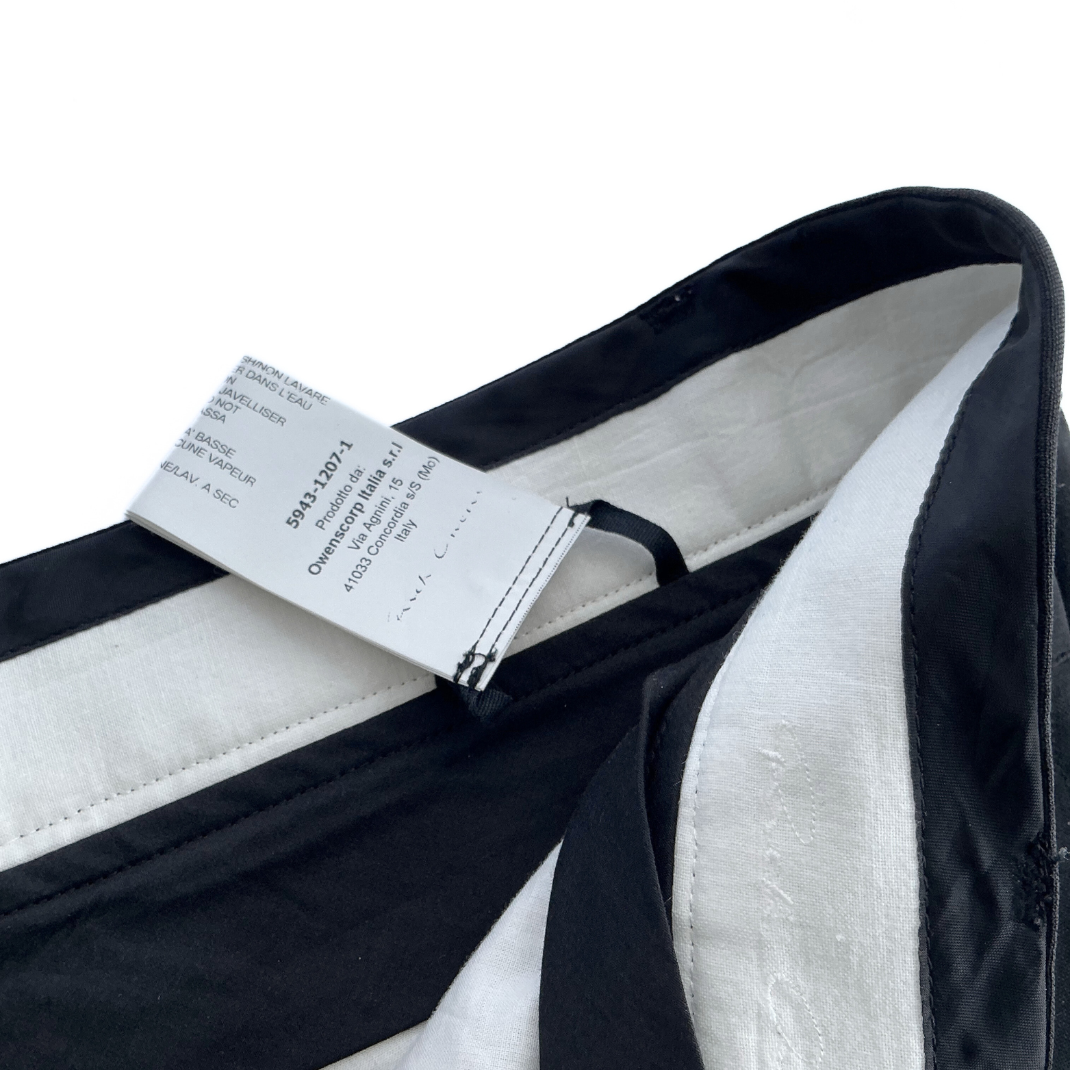 Rick Owens Cropped Wool Pants in Dark Navy / Black