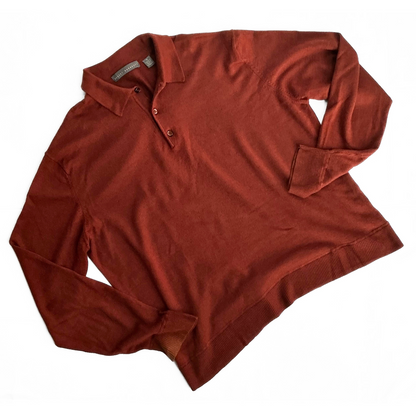 Robert Barakett Long Sleeve Knitted Polo Shirt