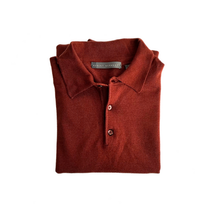 Robert Barakett Long Sleeve Knitted Polo Shirt