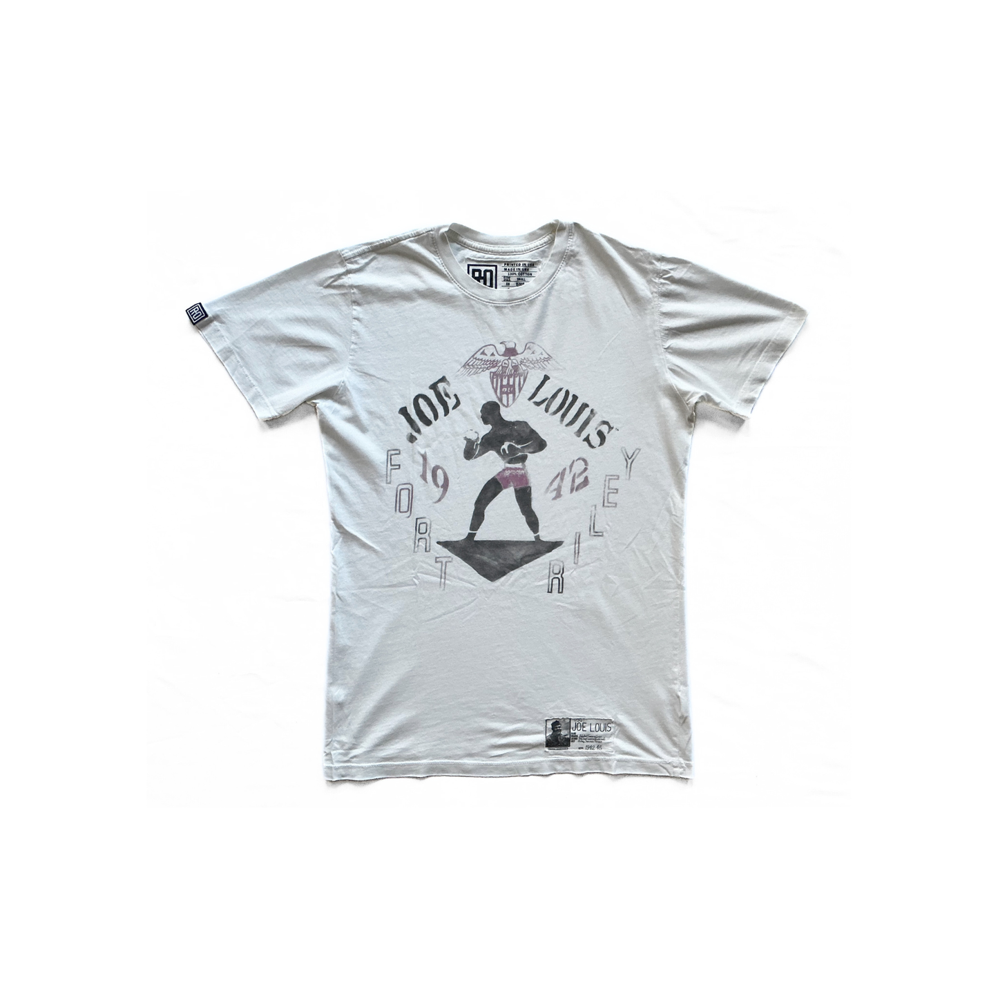 Roots of Fight Joe Louis Fort Riley T-Shirt in White / Red / Black