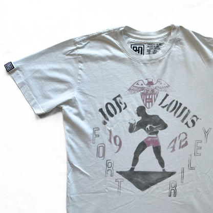 Roots of Fight Joe Louis Fort Riley T-Shirt in White / Red / Black