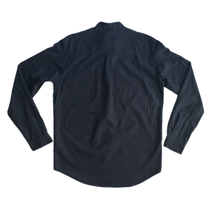 SIRPLUS Navy Cotton Cashmere Grandad Shirt in Navy