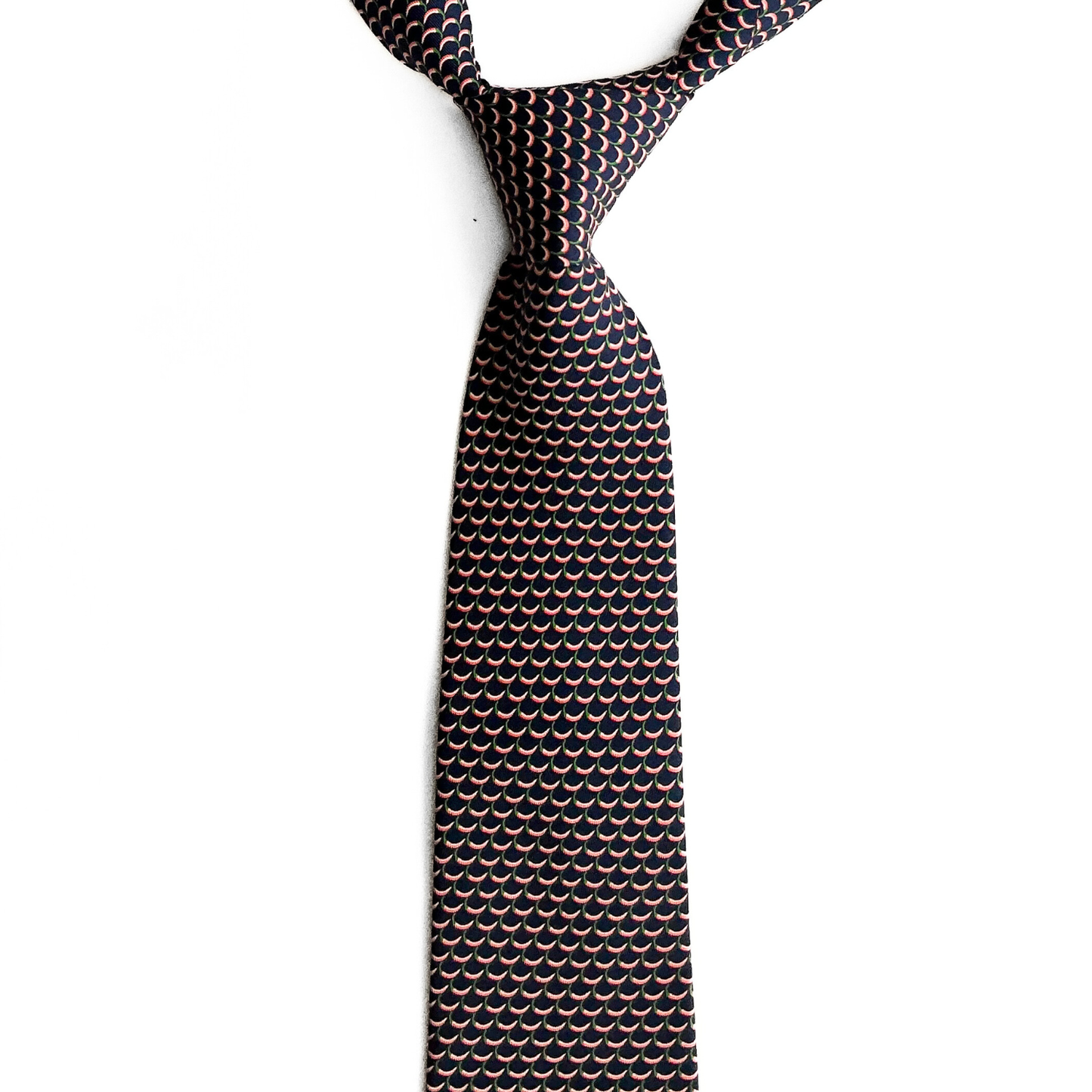 Salvatore Ferragamo Patterned Tie in Navy / Chilli Red