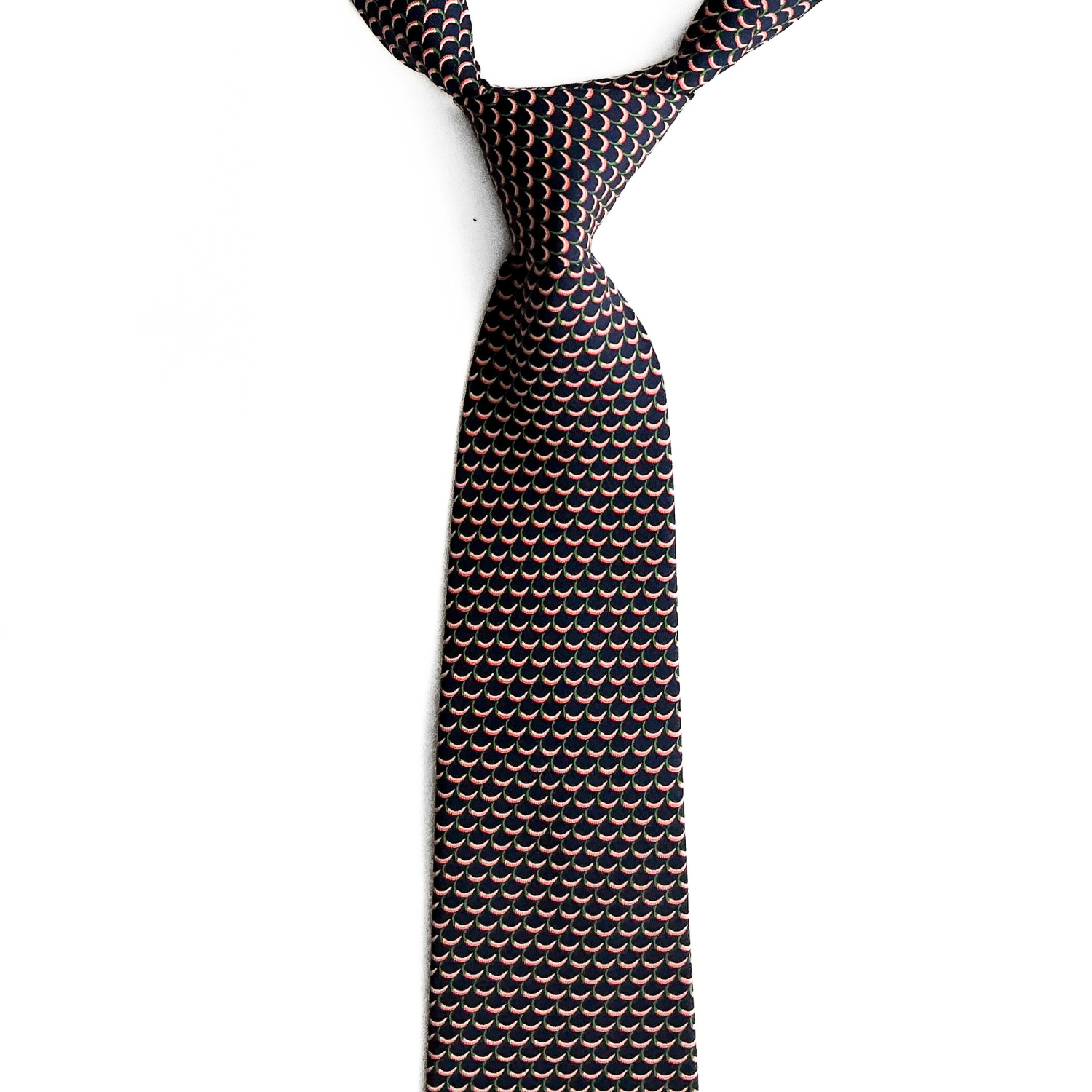 Salvatore Ferragamo Patterned Tie in Navy / Chilli Red