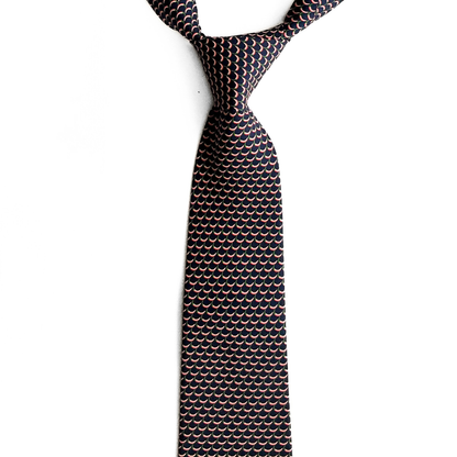 Salvatore Ferragamo Patterned Tie in Navy / Chilli Red