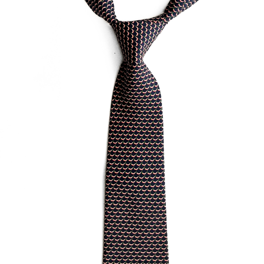 Salvatore Ferragamo Patterned Tie in Navy / Chilli Red