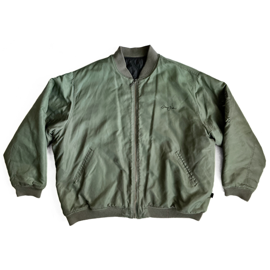 Sean John Reversible Aviator Jacket in Military Green / Black