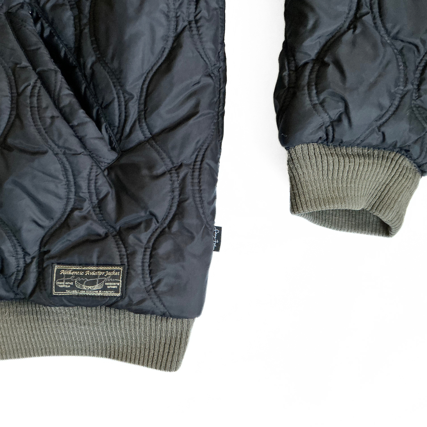Sean John Reversible Aviator Jacket in Military Green / Black