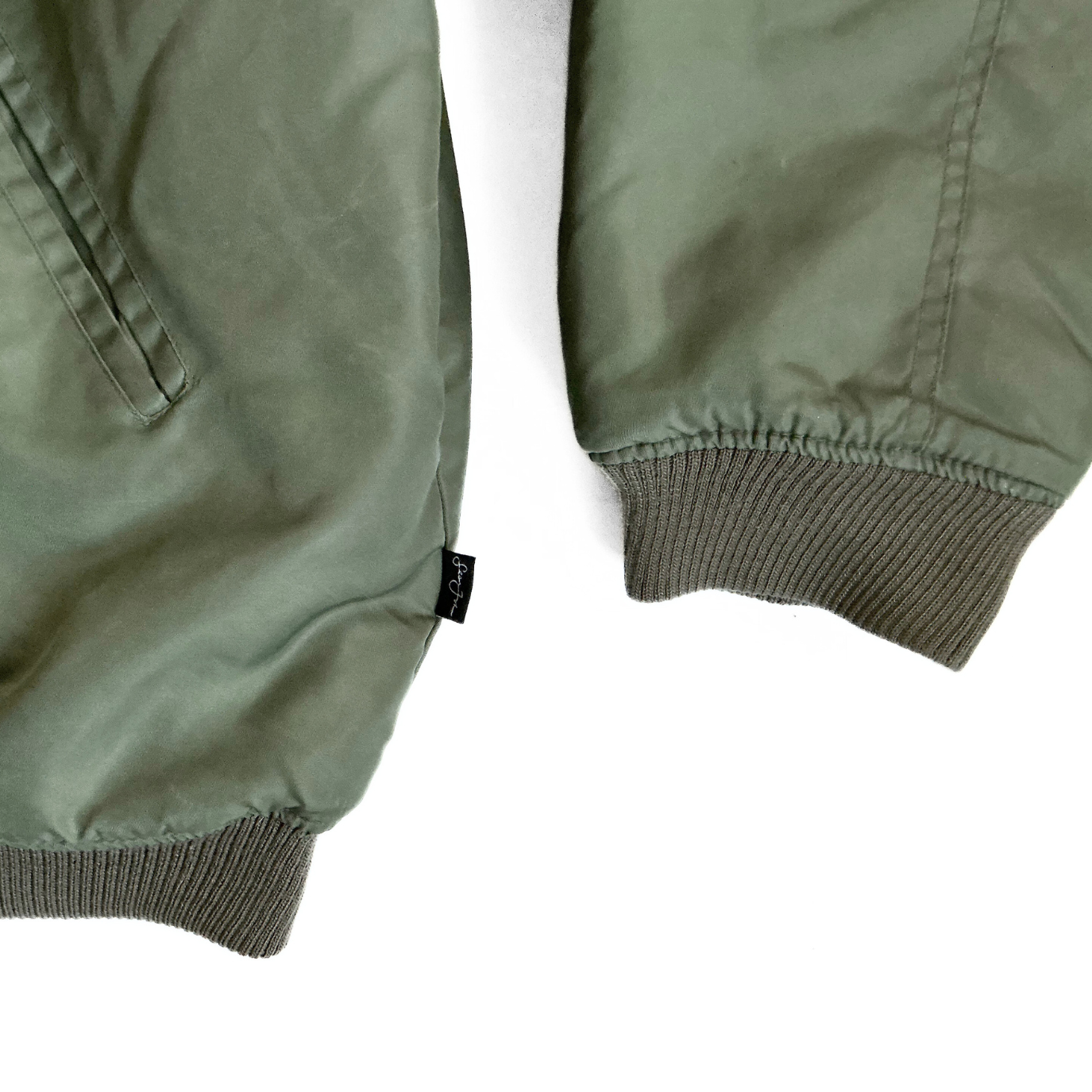 Sean John Reversible Aviator Jacket in Military Green / Black
