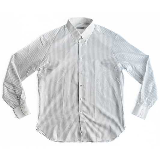 Stefano Ricci Button Down Shirt in White / Blue