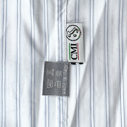 Stefano Ricci Button Down Shirt in White / Blue