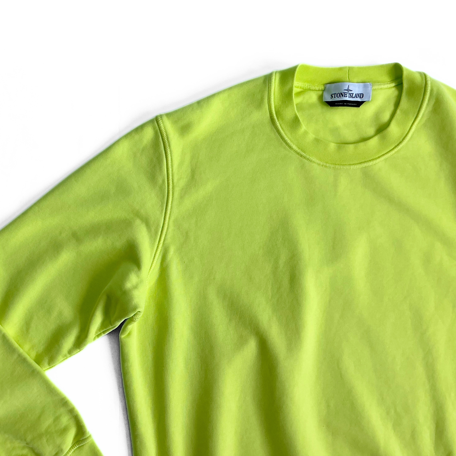 Stone Island Logo-Appliquéd Sweatshirt in Neon Yellow