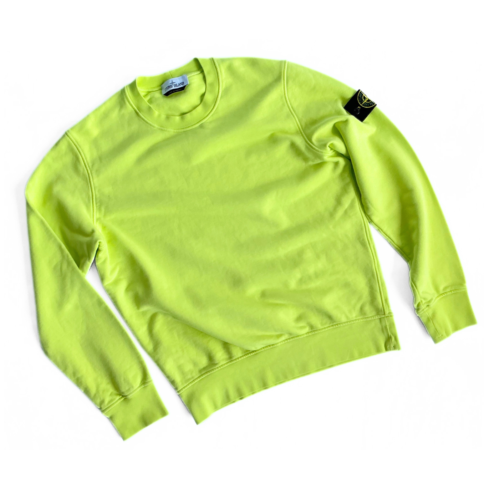 Stone Island Logo-Appliquéd Sweatshirt in Neon Yellow