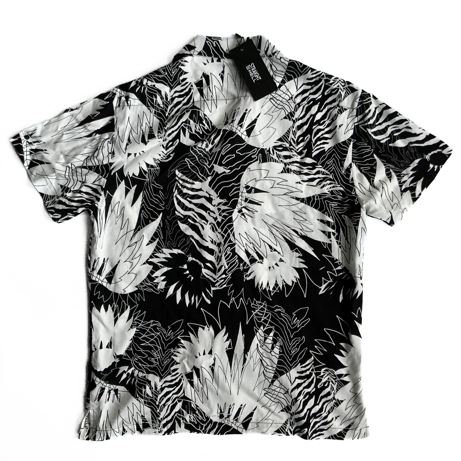 Straight to Hell Jungle Rock Shirt in Black / White