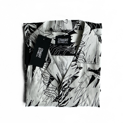Straight to Hell Jungle Rock Shirt in Black / White
