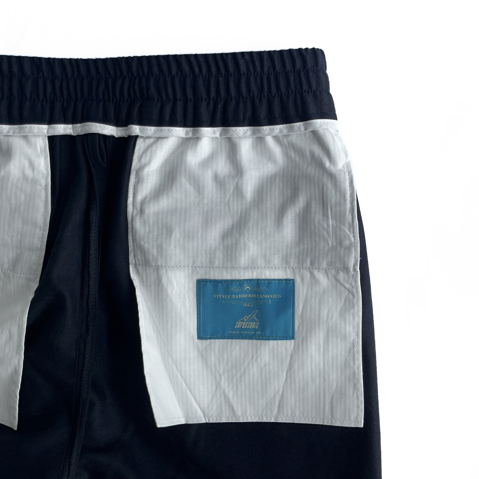 Suitsupply Ames Wool Drawstring Trousers in Navy