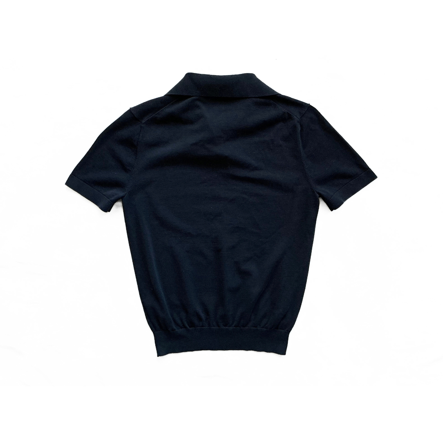 Suitsupply Cotton Silk Polo Shirt in Navy