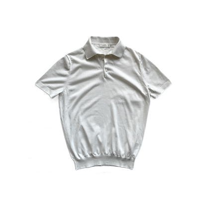 Suitsupply Cotton Silk Polo Shirt in White