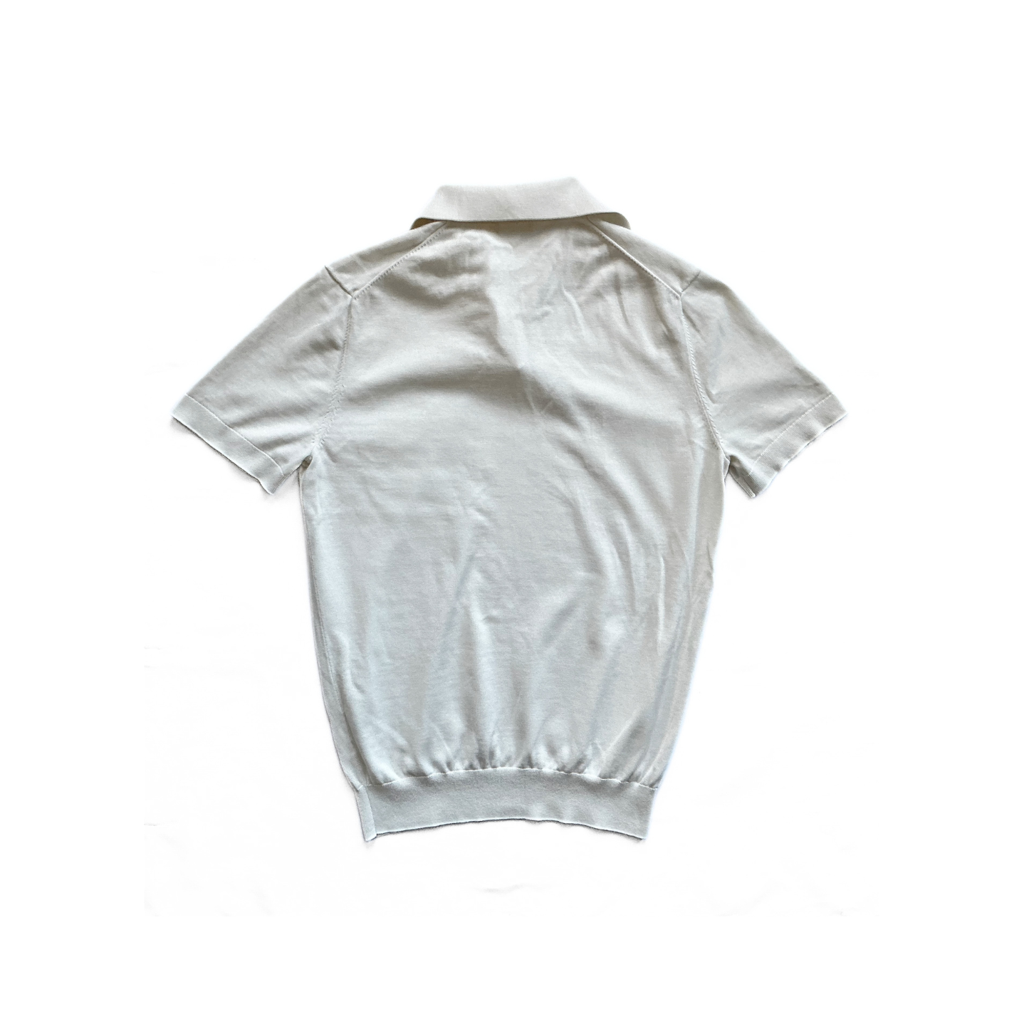 Suitsupply Cotton Silk Polo Shirt in White