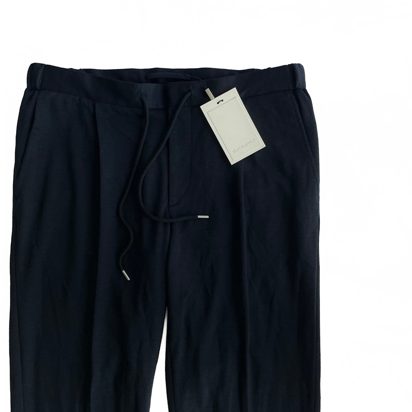 Suitsupply Knitted Pleated Ames Trousers in Mid Blue