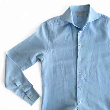 Suitsupply Linen Shirt in Light Blue
