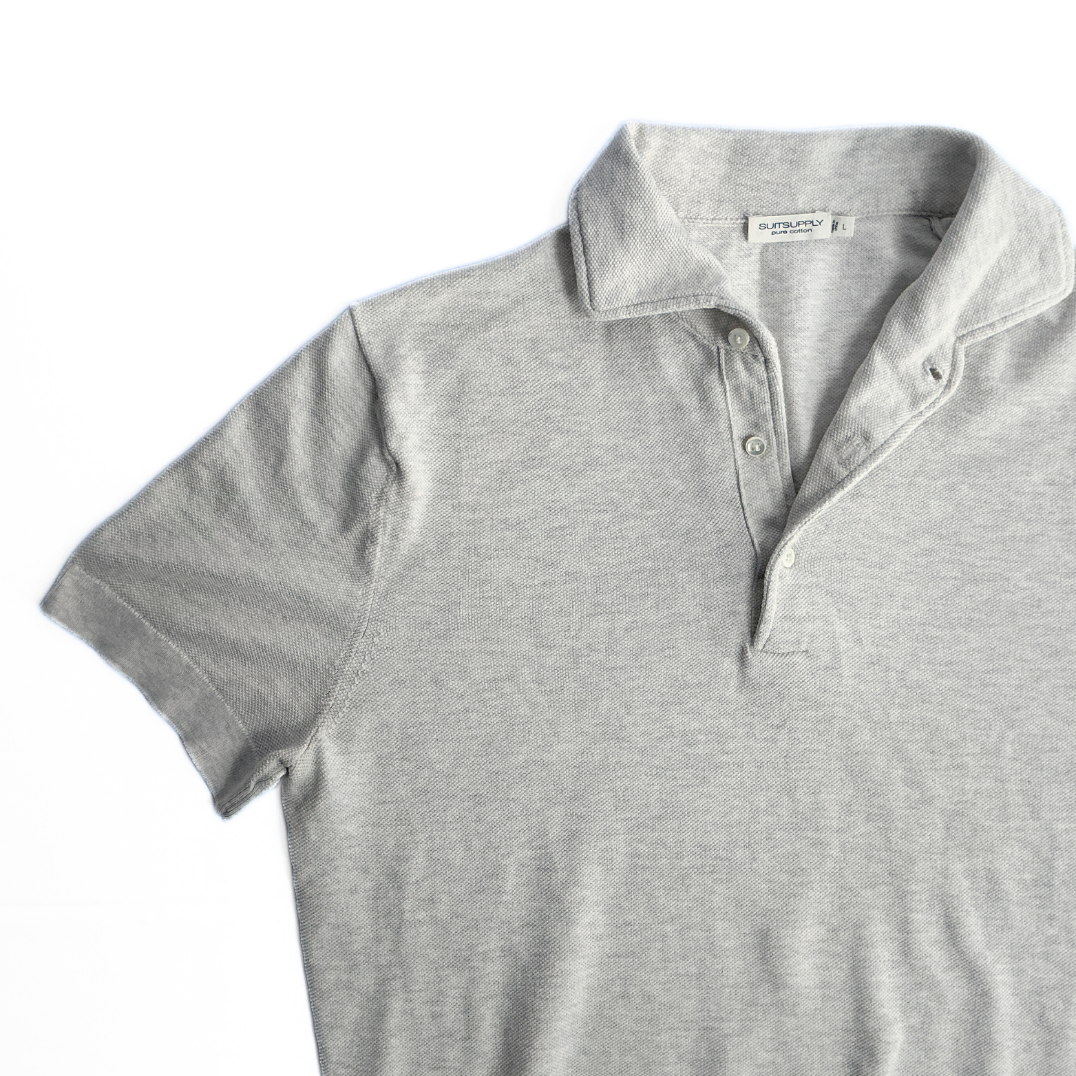 Suitsupply Pure Cotton Polo Shirt in Oat