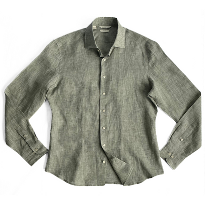 Suitsupply Pure Linen Shirt in Military Green