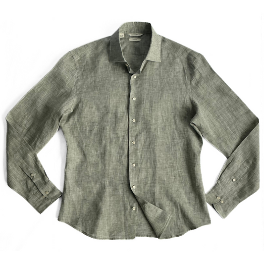 Suitsupply Pure Linen Shirt in Military Green