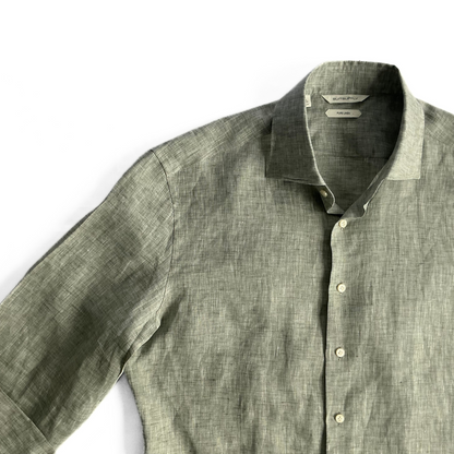 Suitsupply Pure Linen Shirt in Military Green