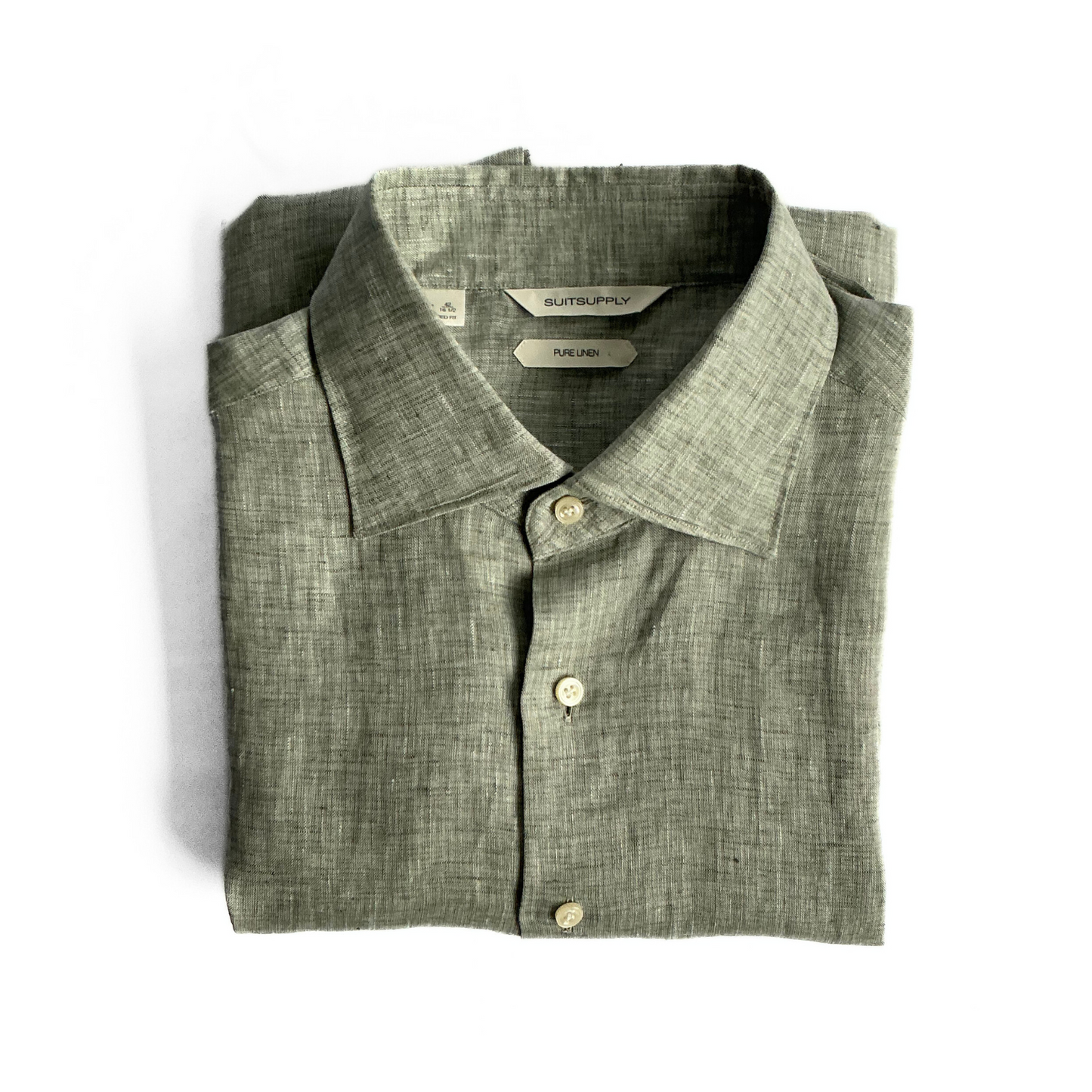 Suitsupply Pure Linen Shirt in Military Green