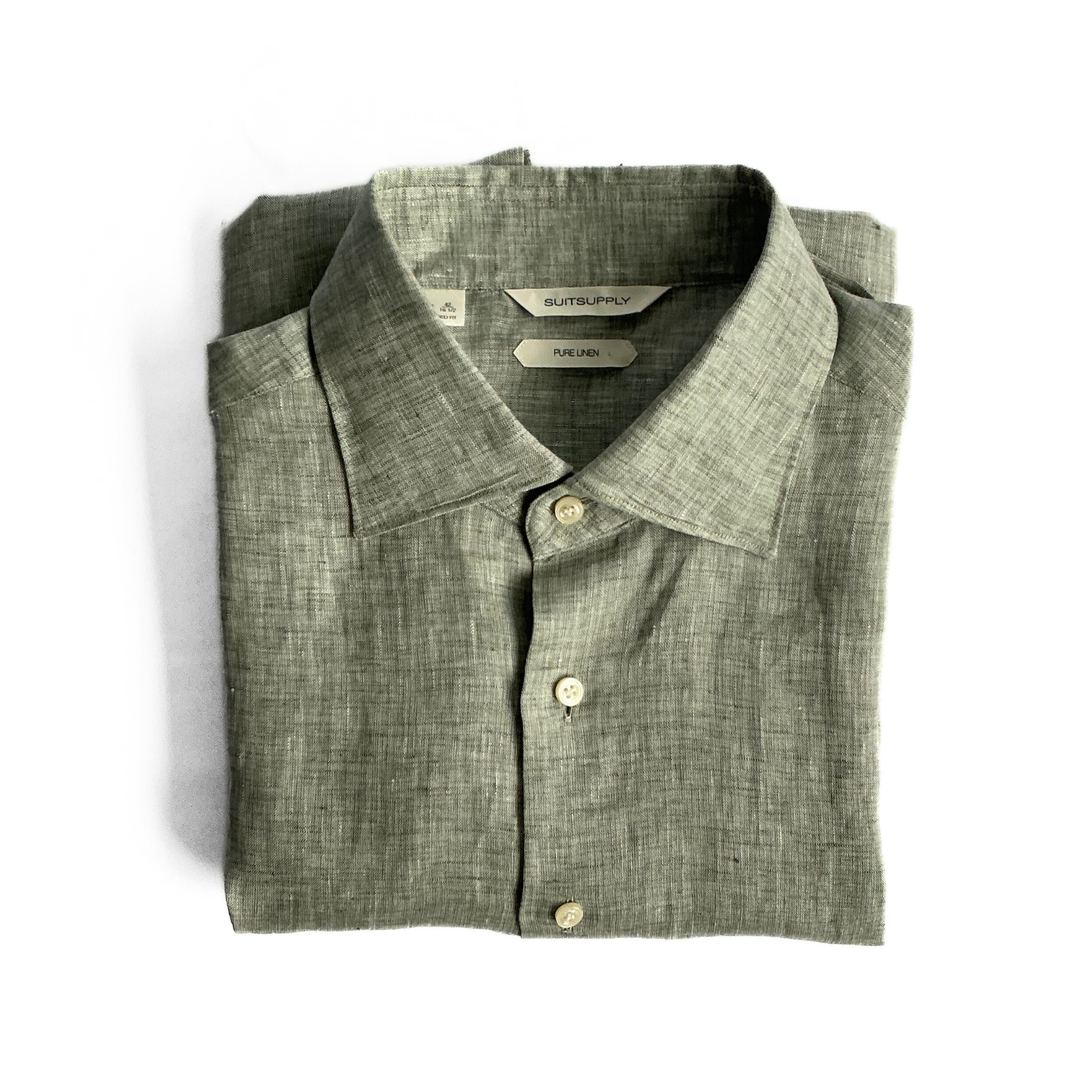 Suitsupply Pure Linen Shirt in Military Green