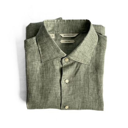 Suitsupply Pure Linen Shirt in Military Green