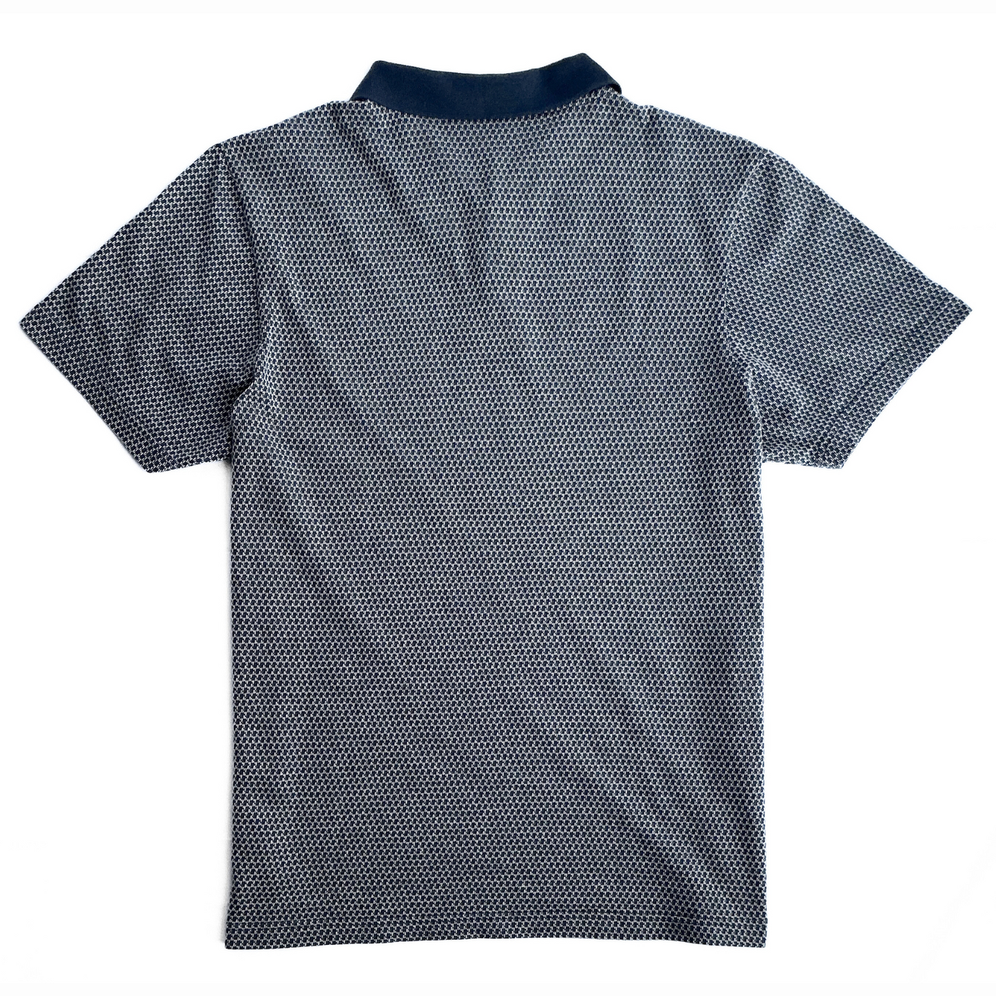 Sunspel Cotton Patterned Polo in Navy/White