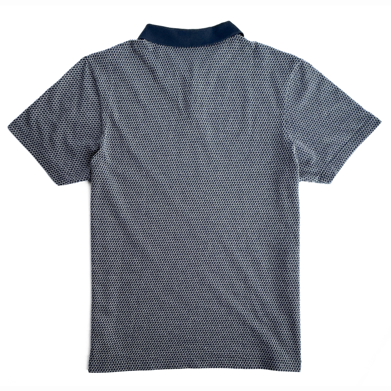 Sunspel Cotton Patterned Polo in Navy/White