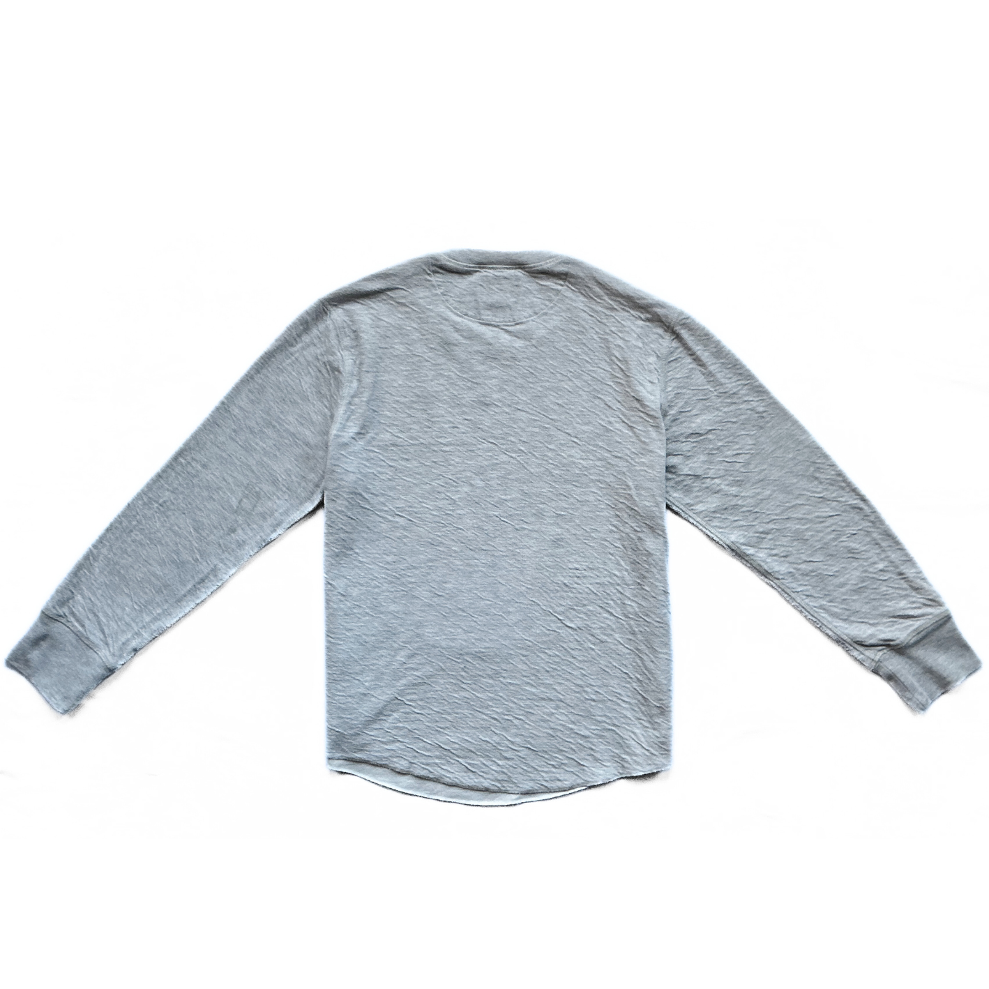 Todd Snyder Curved Hem Slub Crew Neck Sweatshirt / Pullover in Heather Grey
